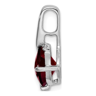 14K White Gold Garnet & Diamond Cushion Pendant – view 2