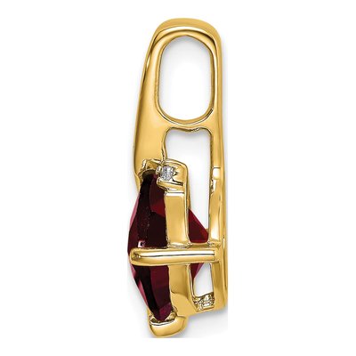 14K Yellow Gold Garnet & Diamond Cushion Pendant – view 2