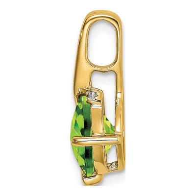14K Yellow Gold Peridot & Diamond Cushion Pendant – view 2