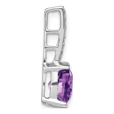 14K White Gold 1/8 ct tw Amethyst & Diamond Slide Pendant – view 2