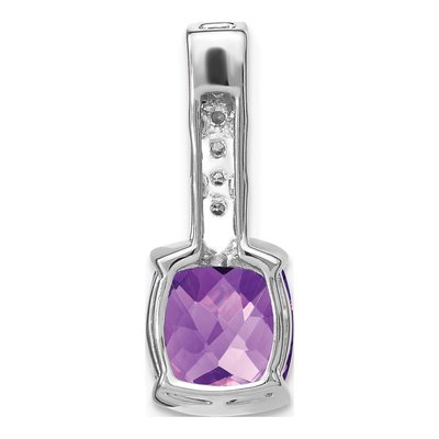 14K White Gold 1/8 ct tw Amethyst & Diamond Slide Pendant – view 4