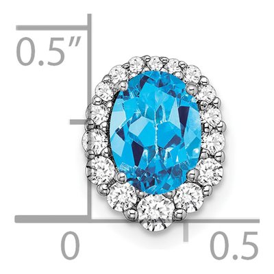 14K White Gold 1/3 ct tw Swiss Blue Topaz & Diamond Slide Pendant – view 2
