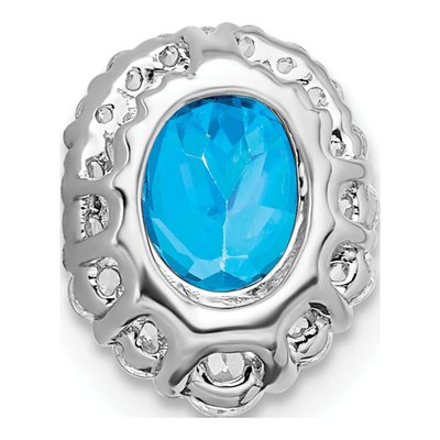14K White Gold 1/3 ct tw Swiss Blue Topaz & Diamond Slide Pendant – view 3