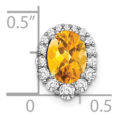 14K White Gold 1/3 ct tw Citrine & Diamond Halo Slide Pendant – view 2