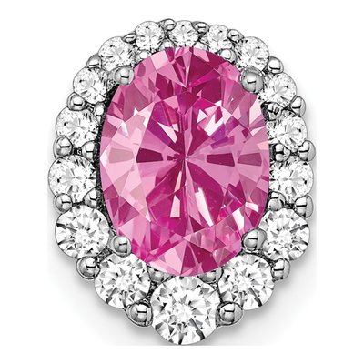 14K White Gold 1/3 ct tw Diamond Halo Slide Pendant