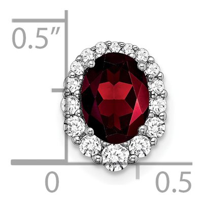 14K White Gold 1/3 ct tw Garnet & Diamond Halo Slide Pendant – view 2