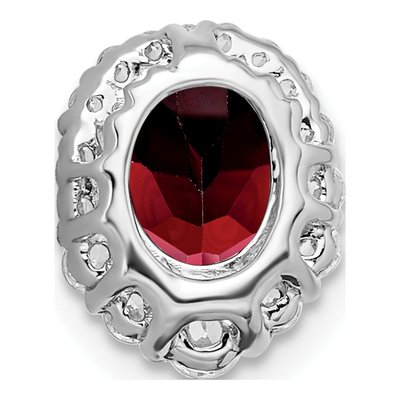 14K White Gold 1/3 ct tw Garnet & Diamond Halo Slide Pendant – view 3