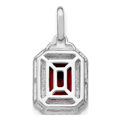 14K White Gold 1/20 ct tw Garnet & Diamond Halo Pendant – view 5