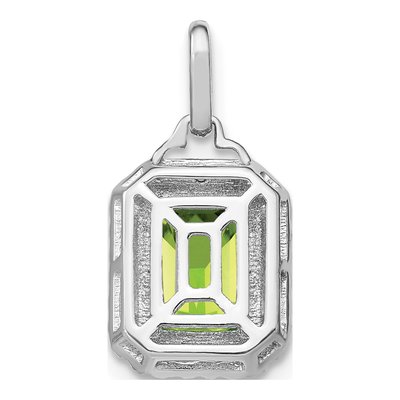 14K White Gold 1/20 ct tw Peridot & Diamond Halo Pendant – view 4