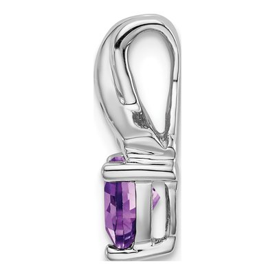14K White Gold Amethyst & Diamond Slide Pendant – view 2