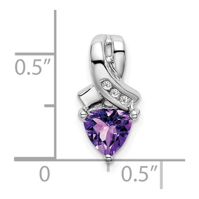 14K White Gold Amethyst & Diamond Slide Pendant – view 3