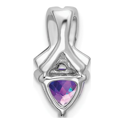14K White Gold Amethyst & Diamond Slide Pendant – view 4