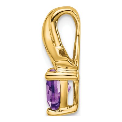 14K Yellow Gold Amethyst & Diamond Trillion Slide Pendant – view 2