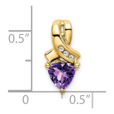 14K Yellow Gold Amethyst & Diamond Trillion Slide Pendant – view 3