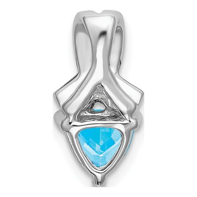 14K White Gold Swiss Blue Topaz & Diamond Slide Pendant – view 4