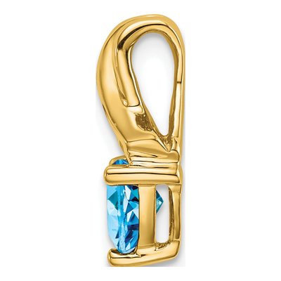 14K Yellow Gold Swiss Blue Topaz & Diamond Trillion Slide Pendant – view 2