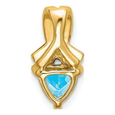 14K Yellow Gold Swiss Blue Topaz & Diamond Trillion Slide Pendant – view 4