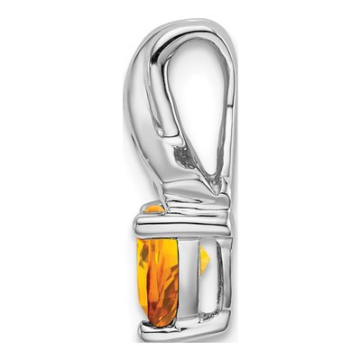 14K White Gold Citrine & Diamond Trillion Slide Pendant – view 2