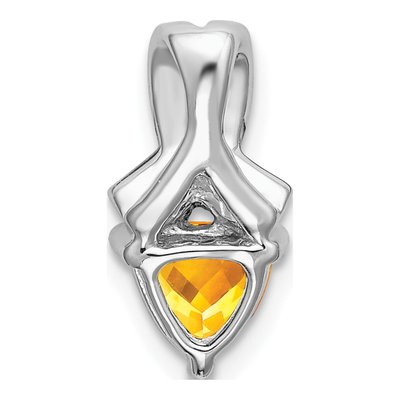 14K White Gold Citrine & Diamond Trillion Slide Pendant – view 4