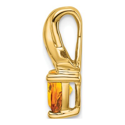 14K Yellow Gold Citrine & Diamond Trillion Slide Pendant – view 2