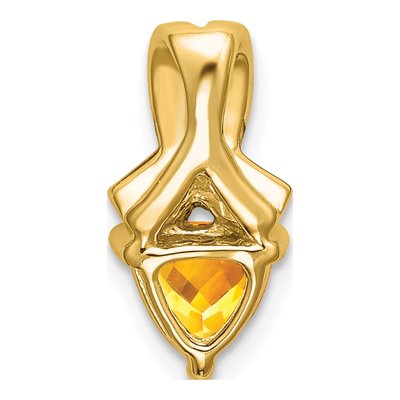 14K Yellow Gold Citrine & Diamond Trillion Slide Pendant – view 4