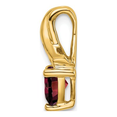 14K Yellow Gold Garnet & Diamond Trillion Slide Pendant – view 2