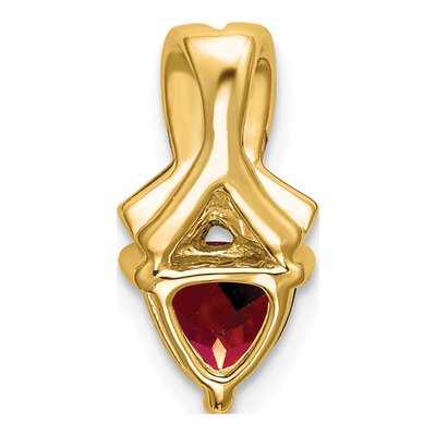 14K Yellow Gold Garnet & Diamond Trillion Slide Pendant – view 4