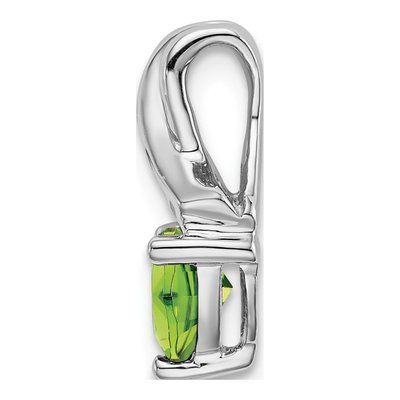 14K White Gold Peridot & Diamond Slide Pendant – view 2