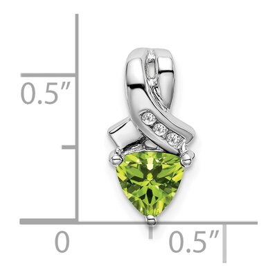 14K White Gold Peridot & Diamond Slide Pendant – view 3