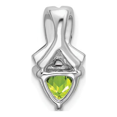 14K White Gold Peridot & Diamond Slide Pendant – view 4