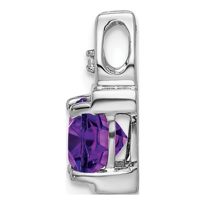 14K White Gold Amethyst & Diamond Slide Pendant – view 2