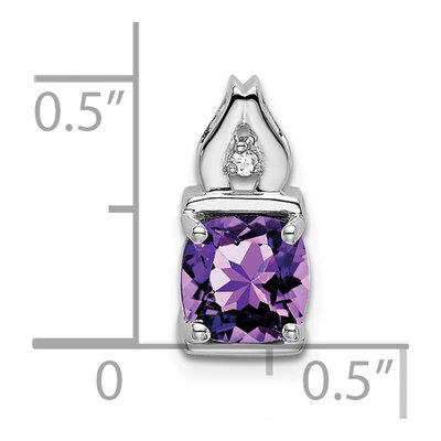14K White Gold Amethyst & Diamond Slide Pendant – view 3