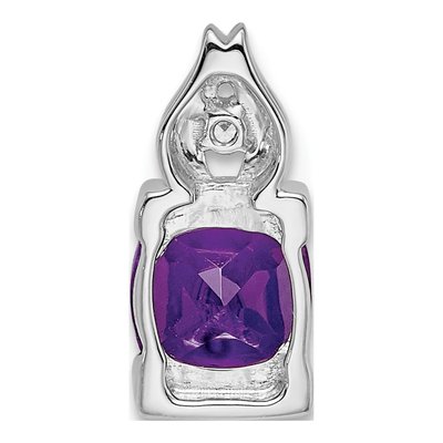 14K White Gold Amethyst & Diamond Slide Pendant – view 4