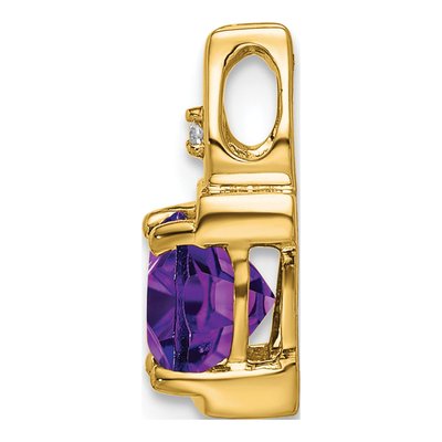 14K Yellow Gold Amethyst & Diamond Slide Pendant – view 2