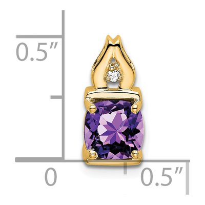 14K Yellow Gold Amethyst & Diamond Slide Pendant – view 3