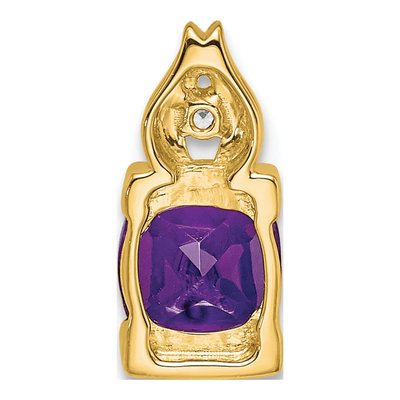 14K Yellow Gold Amethyst & Diamond Slide Pendant – view 4