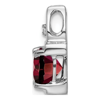 14K White Gold Garnet & Diamond Slide Pendant – view 2