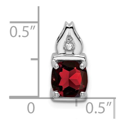 14K White Gold Garnet & Diamond Slide Pendant – view 3