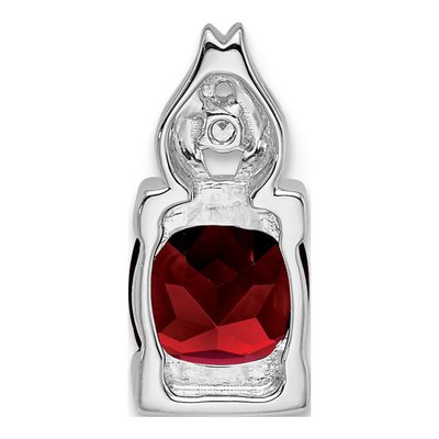 14K White Gold Garnet & Diamond Slide Pendant – view 4