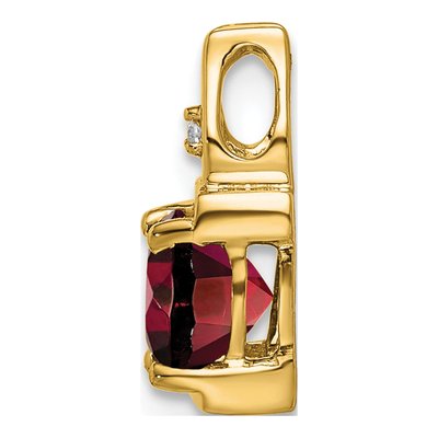 14K Yellow Gold Garnet & Diamond Slide Pendant – view 2