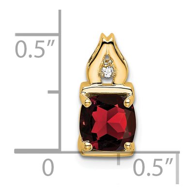 14K Yellow Gold Garnet & Diamond Slide Pendant – view 3