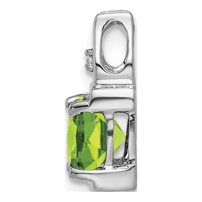 14K White Gold Peridot & Diamond Slide Pendant – view 2