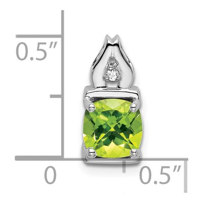 14K White Gold Peridot & Diamond Slide Pendant – view 3