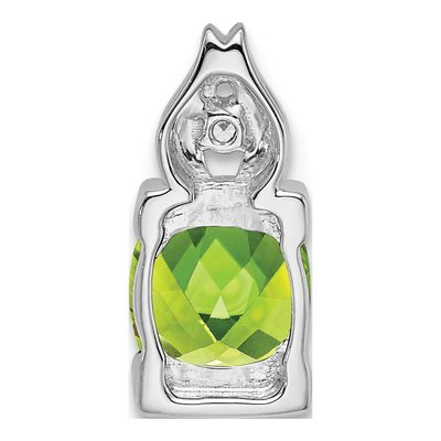 14K White Gold Peridot & Diamond Slide Pendant – view 4