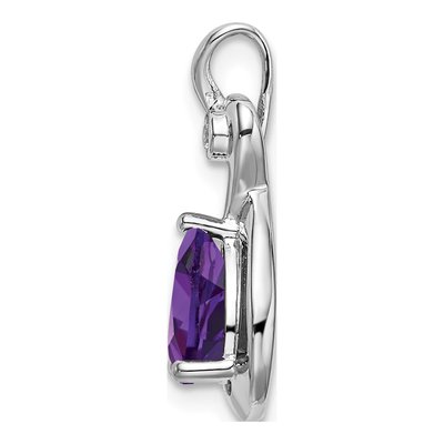 14K White Gold Amethyst & Diamond Pear Slide Pendant – view 3