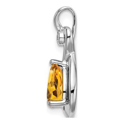 14K White Gold Citrine & Diamond Slide Pendant – view 2