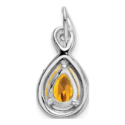14K White Gold Citrine & Diamond Slide Pendant – view 4