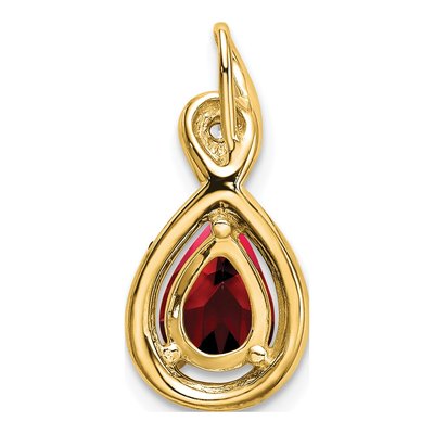 14K Yellow Gold Pear Garnet & Diamond Chain Slide – view 4
