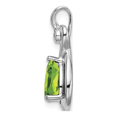 14K White Gold Peridot & Diamond Slide Pendant – view 2
