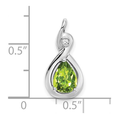 14K White Gold Peridot & Diamond Slide Pendant – view 3